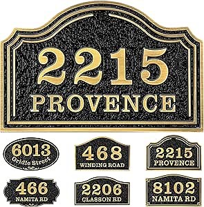 Personalized Cast House Address Plaque Custom House Number Sign Address Signs for Houses House Numbers Plaque Mail Box Number Sign Street Name Plate House Signs for Outside