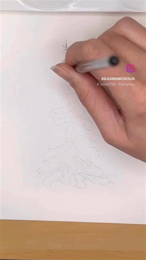 Would you like to learn how to paint snow on an evergreen tree? 🌲❄️ This was one of my first attempts and I loved how it turned out! I’ll be sharing more snowy forest tutorials in the next couple of months. Stay tuned. 🤍 #WatercolorArt #EvergreenPainting #SnowyForest #WinterWatercolor #WatercolorTutorial #BlackbirdWatercolor | Blackbirdwatercolor