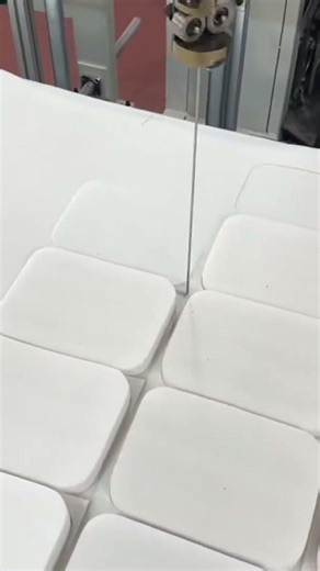 Making a foam pad cut using a heated iron tool