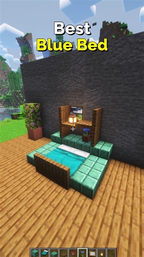 How to Make the Best Blue Bed in Minecraft – Cozy Bed Design | CupSapling #minecraft #shorts #easy