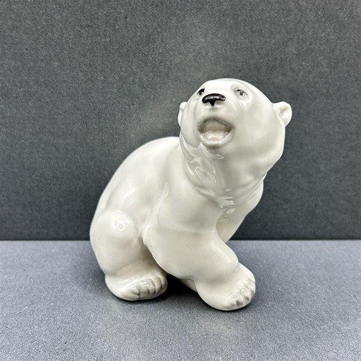 Vintage Lomonosov Porcelain Polar Bear | USSR Grrrrr | Baby Bear Figurine - Etsy UK