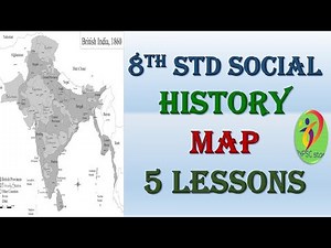 8th std History |MAP|5 lesson|places marked clearly