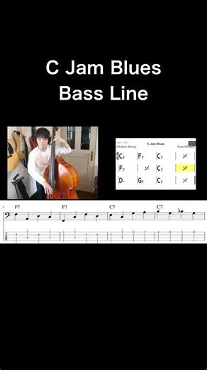 C Jam Blues Bass Line transcription Paul Chambers 2chorus