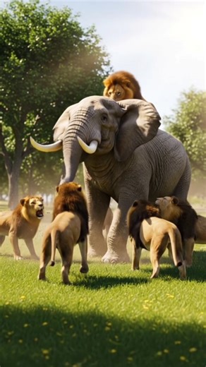 “Power of the Elephant | Elephant vs Lions Epic Jungle Fight Ultra HD 4K” #DreamScreenAI#shortvideo