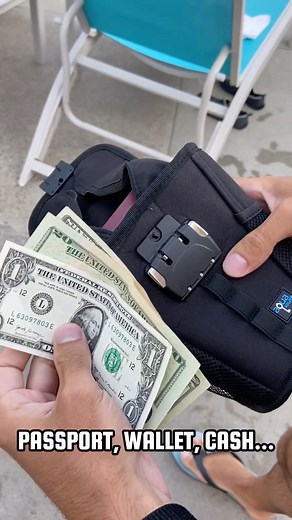 The FlexSafe gives me absolute peace of mind when I want to step away from my chair to go for a walk or take a dip in the water. I’m able to fit my iPhone, passport, Airtag and some money inside and then lock it to my chair. It’s the ultimate theft deterrent. It’s even has RFID blocking technology to prevent my credit card information from getting stolen when I’m not paying attention! | AquaVault