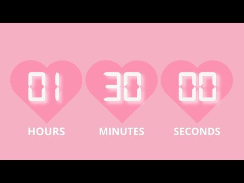 1 Hour 30 Minutes Silent Timer💗Pink Heart Design + Soft Alarm