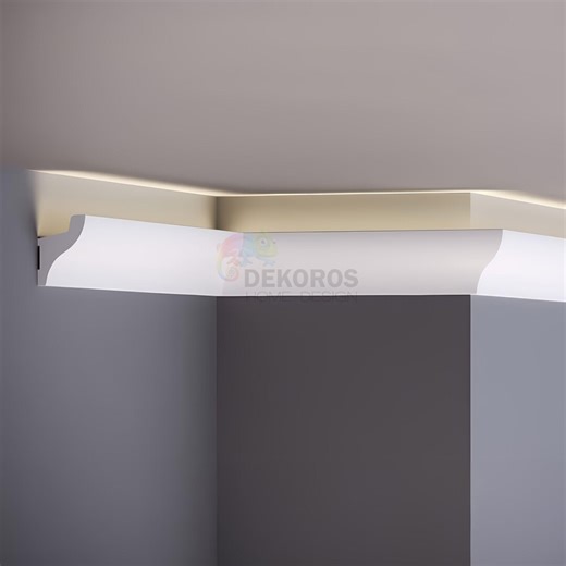 Crown Molding With Led Duct, Each Pieces 240x4.8cm/94,4''wx1,9''h Decorative Cornice Trim, Cornice Molding (light Not Included) - Etsy