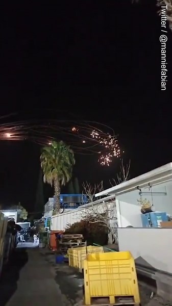 Israel's Iron Dome defense system intercepts rockets fired by Hamas