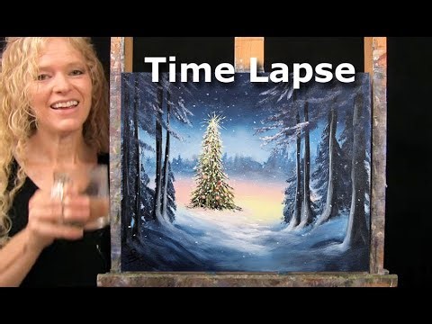 ENCHANTED CHRISTMAS TREE Learn How to Draw and Paint with Acrylics-Easy Beginner Acrylic Tutorial