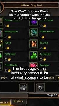 New WoW: Forever Black Market Vendor Caps Prices on High-End Reagents