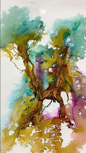 Watercolor Warmup - Abstract Trees