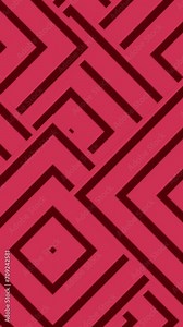 Square radiowave tile arranged and placed together to form a pattern grid. Multiple growing square rings radiowave seamless looped motion graphics shape background. red color background.
