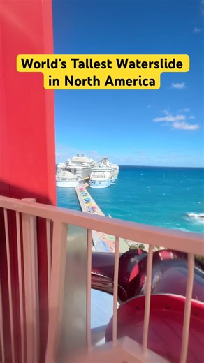 Very tall waterslide in Coco Cay #waterpark#water #slide #fyp #foryou #viral #shorts