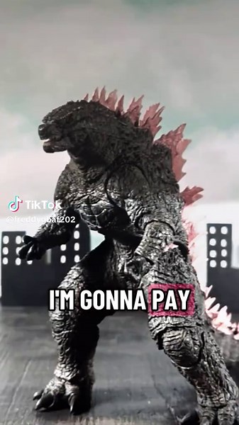 Godzilla going Super Saiyan! #godzilla #monsterverse #dragonballz #stopmotionanimation #kaiju @oooMin