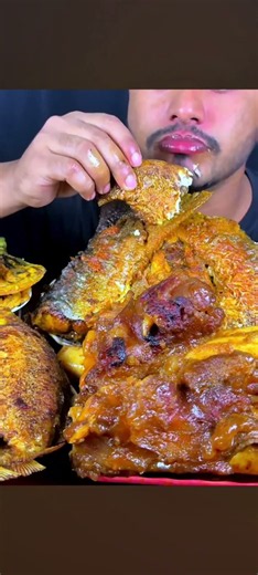 Big Fish With Rice Eating Asmr Video #short #asmr #mukbang #eatingsounds #food #eatingshow #foodie