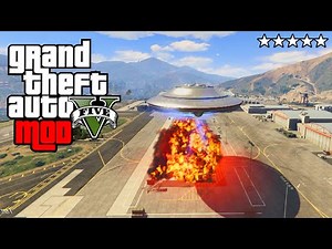 OVNI SURPUISSANT SUR GTA 5 ! ( LASER, BOMBE & ASPIRATION ) - GTA 5 PC UFO MOD