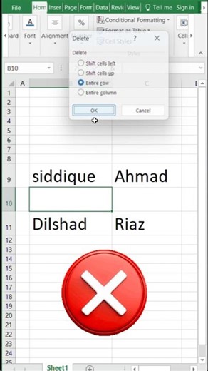 📈 How to Delete Rows in Excel ⚡ Easy Keyboard Shortcut #shorts #ytshorts #excel #shortsfeed #tips