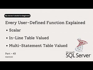43 Create User-Defined Functions (UDF) in SQL Server | Scalar, Inline & Table Functions