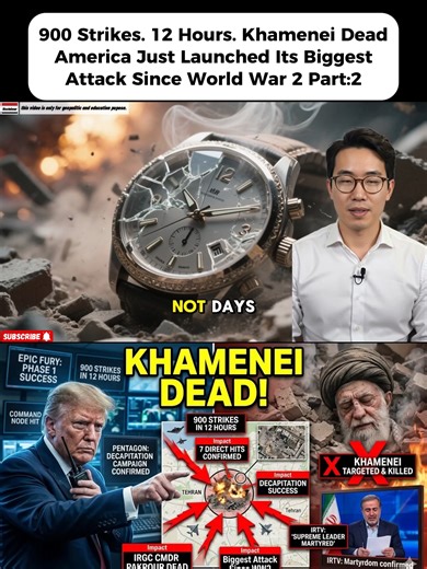 900 Strikes. 12 Hours. Khamenei Dead — America Just Launched Its Biggest Attack Since World War 2 Part:2 #war #iranvsusa #iran #usa #finance