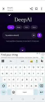 using DeepAI website app