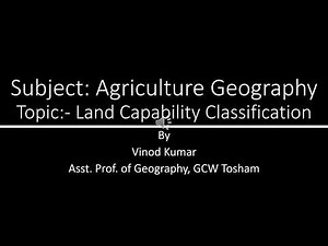 Land capability classification by USDA