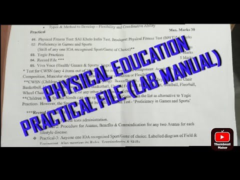 ||Physical Education|| ||Practical file|| Lab Manual Class -12th