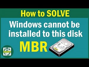 [Solved] Windows cannot be installed to this disk the selected disk has an MBR partition table