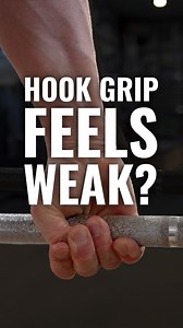 Even if you’re doing it correctly, the hook grip may not be comfortable when you’re new to it. Give it some time for your hands to get conditioned to a totally new position and effort. If you feel like it’s abrading your thumbs, you can wrap them in elastic athletic tape. With consistent use over time, your hand will actually remodel itself to a degree to function better with the grip, making it increasingly comfortable, natural and secure. #hookgrip #grip #snatchgrip #cleangrip #weightlifting #