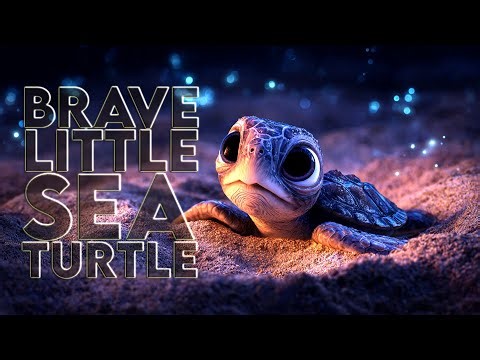 The Brave Little Sea Turtle 🐢 | Moonlit Journey of a Baby Sea Turtle 🌙 | From Sand to Sea