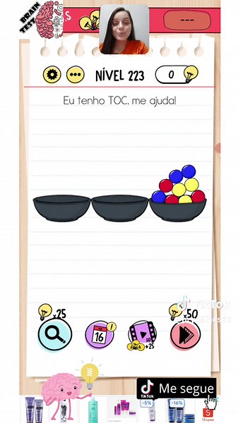 Solução do Nível 223 do Brain Test com Priscila