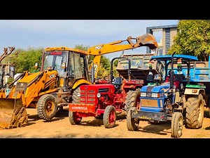 Jcb 3dx Eco Machine Loading Tractor Got Stuck in Mud New Holland 3630 Mahindra 575 Eicher Sonalika