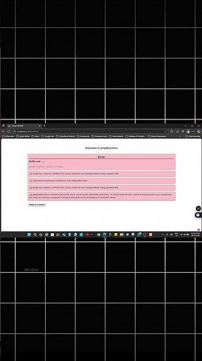 MySQL Connection FAILED XAMPP phpMyAdmin SECRET Solution Revealed #shorts