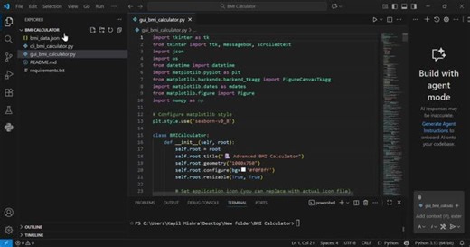 Built a BMI Calculator during Python internship at Oasis Infobyte | Deepesh Vishwakarma posted on the topic | LinkedIn