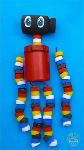 🧴 BEST Craft EVER! My Plastic Cap Friend! 🎨😍 #kids #DIY