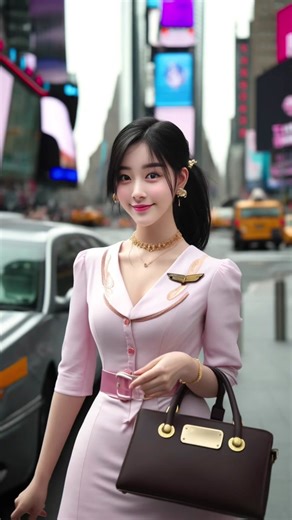 The beautiful flight attendant, dressed in uniform, takes a break from her duties to stroll through the business area. 美女空姐身穿制服忙里偷闲到商务区闲逛#flightattendant #空姐 #uniform #美女 #prettygirls #stewardess #制服