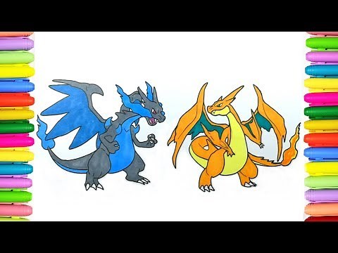 Pokemon Coloring Pages Mega Charizard X and Y