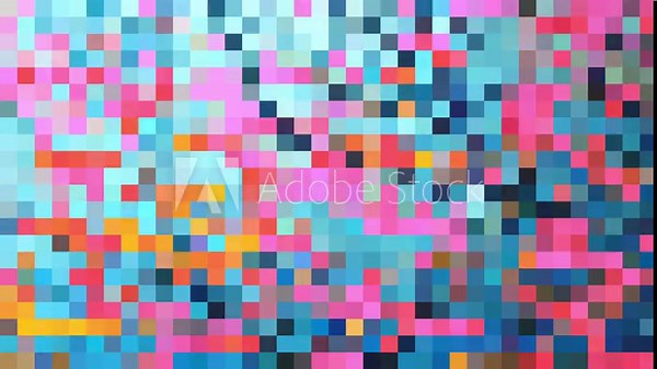 Looping Abstract Pixel Art Background with Vibrant Spring Colors Stock Video