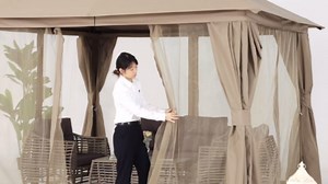 Amazon.com : ABCCANOPY Outdoor Patio Gazebo 11x11 - Double Roof Canopy with Mosquito Netting and Curtain for Backyard, Deck, Garden, Lawn, Dark Grey : Patio, Lawn & Garden