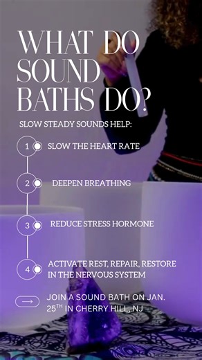 A sound bath is a guided experience using live instruments like crystal singing bowls to help the body shift out of stress and into calm. No movement. No talking. Just space to rest. 📍 Join us Jan 25 @4pm in Cherry Hill 🎟️ $40 🔗 https://tinyurl.com/SWCsoundhealing #tigerschulmanns #mentalhealthsupport #stressmanagement #selfcare #soundhealing #soundbath #SouthJerseyEvents | Sharon Washington Consulting LLC