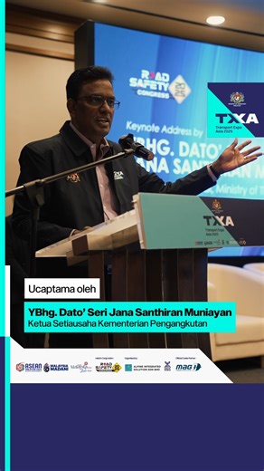 Sorotan Forum Road Safety Congress – Transforming Transport Governance Sebahagian daripada Road Safety Congress TXA 2025, forum ini menekankan transformasi mobiliti yang selamat, inklusif dan mampan. Melalui kerjasama antara kementerian, agensi, industri dan komuniti, strategi “road to rail” diperkenalkan untuk mengurangkan kemalangan, pelepasan karbon, dan kesesakan trafik. Belia dan inovasi teknologi menjadi tunjang utama dalam membina sistem pengangkutan pintar dan bersepadu, sambil menyokong