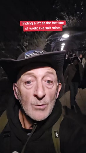 don't go to the salt mines in Poland if you don't like long walks. #lift #mine #walking #tunnels #Donny_knight