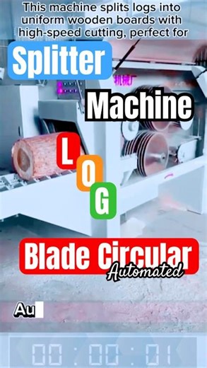 Automated Log Splitter Machine with Multi-Blade Circular Saw & Conveyor Feed
