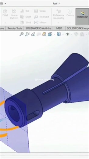 How to design this 3D model using solidwork swept boss base SOLIDWORKS#shortvideo #fypシ #solidworks