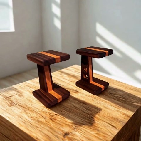 Handcrafted Walnut & Cherry Wood Speaker Stands: Angled Design, Set of 2 - Etsy