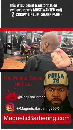 Epic Beard Transformation: Willow Grove's Sharpest Fade 💈🔥 #CrispyLineup #BarberMagic