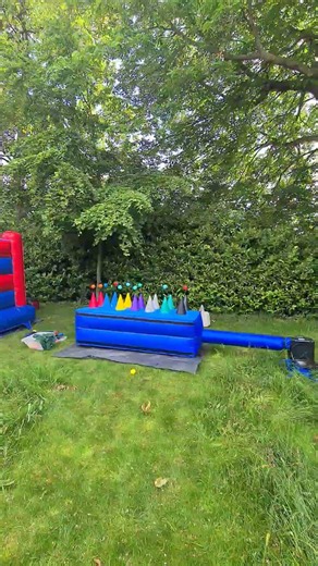 Bouncy castle and air juggler game setup! May 2026.
