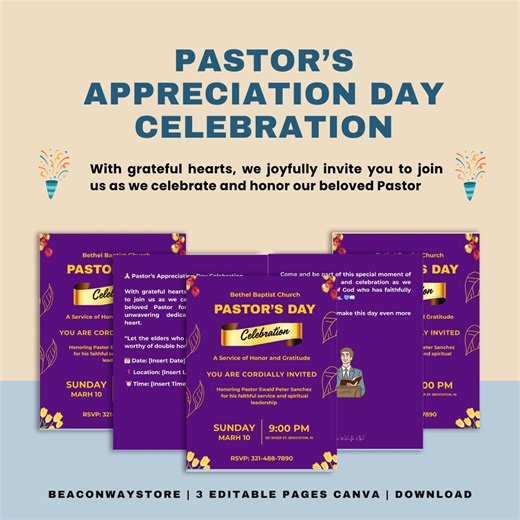 Pastor’s Appreciation Day Celebration Invitation - Etsy