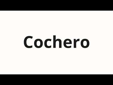 How to pronounce Cochero