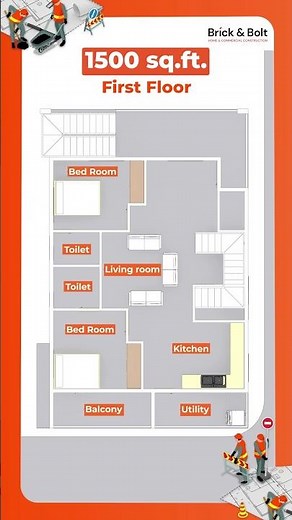 House Design: 2BHK Home Design (2 Houses) | 1500 sq ft home plans | Floor Plan & Elevation