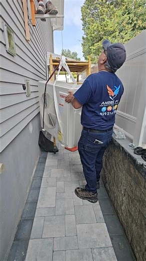 HVAC Mini Split Joist using a crane